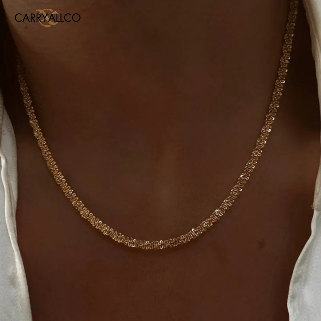 18K Gold Plated Crisscross Nugget Necklace