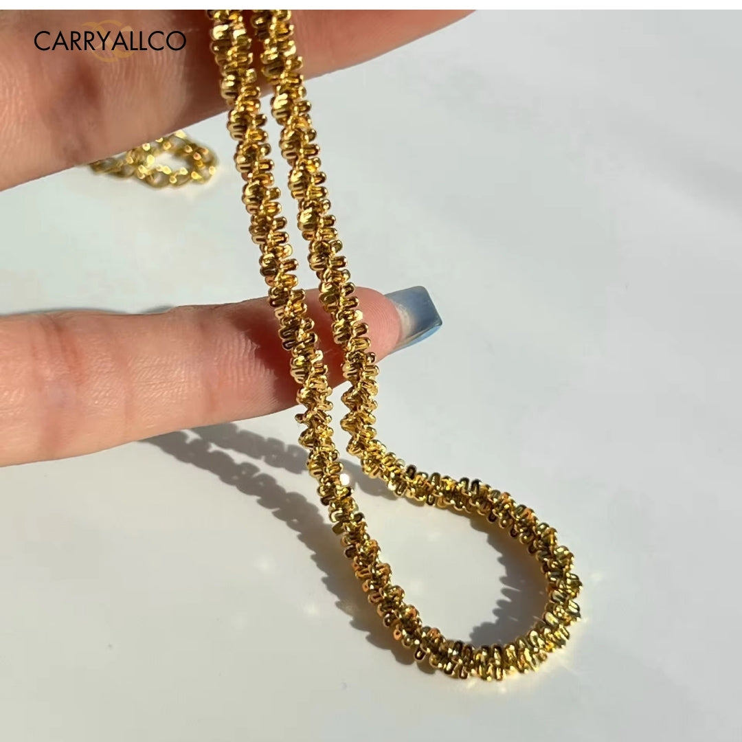 18K Gold Plated Crisscross Nugget Necklace