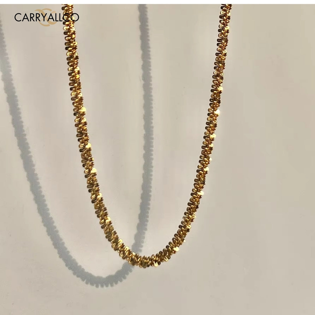 18K Gold Plated Crisscross Nugget Necklace