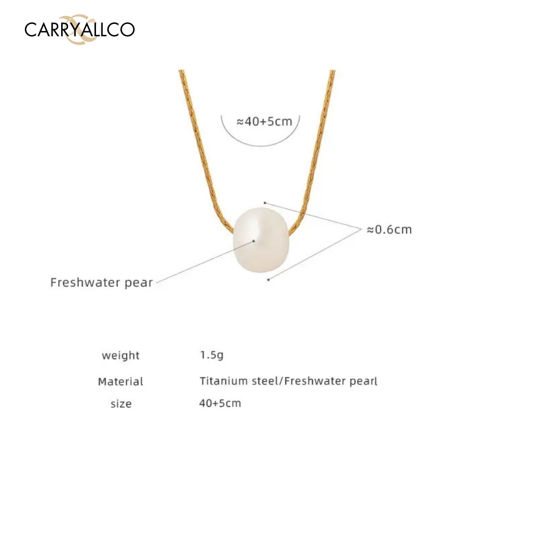 18K Gold Plated Freshwater Pearl Pendant Dainty Necklace