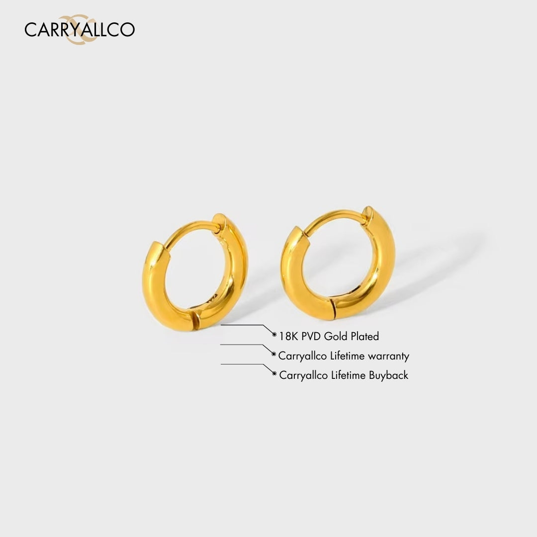 18K Gold Plated Solid Double-Layer Hoop Earrings