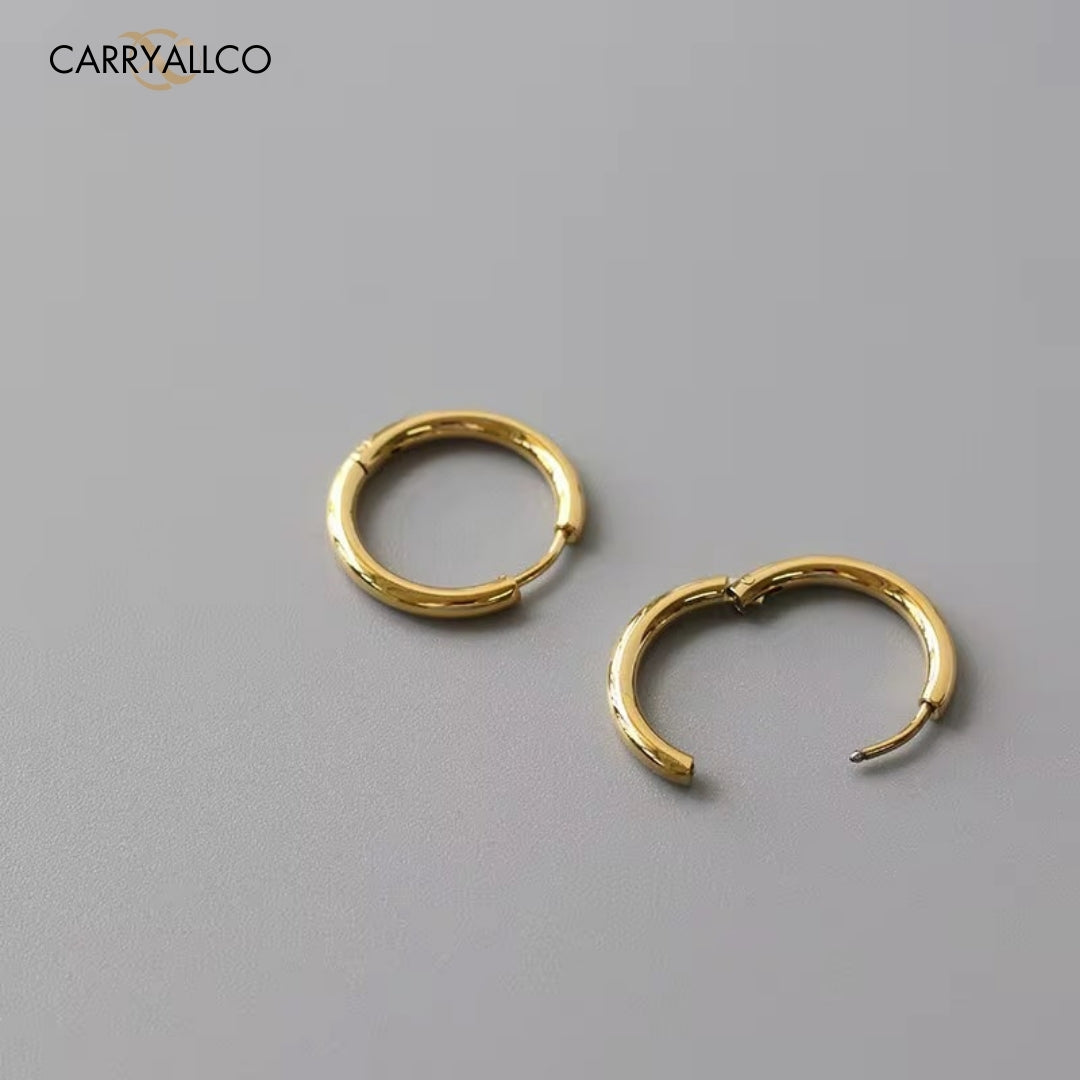 18K Gold Plated Solid Double-Layer Hoop Earrings