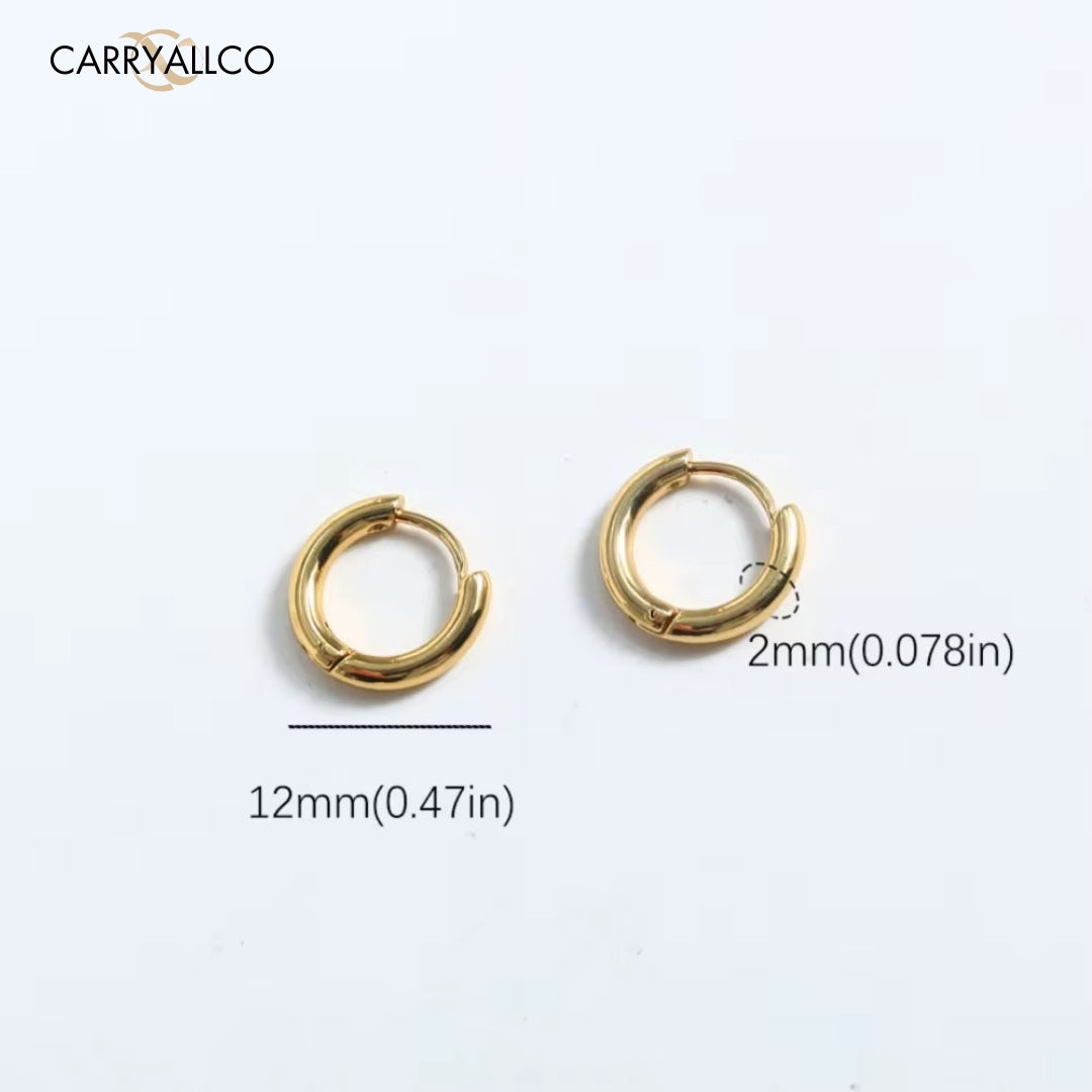 18K Gold Plated Solid Double-Layer Hoop Earrings