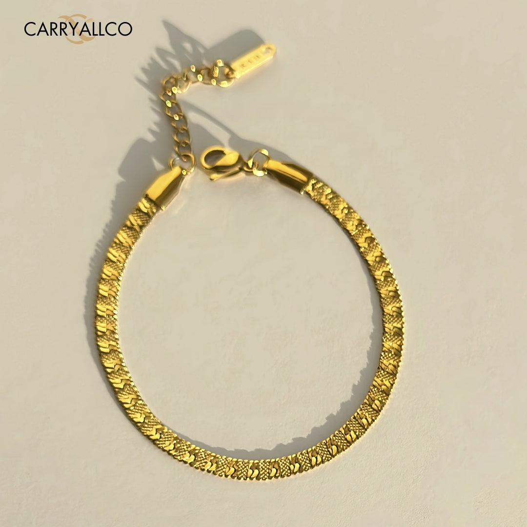 18K Gold Plated Vintage Embossed Bracelet