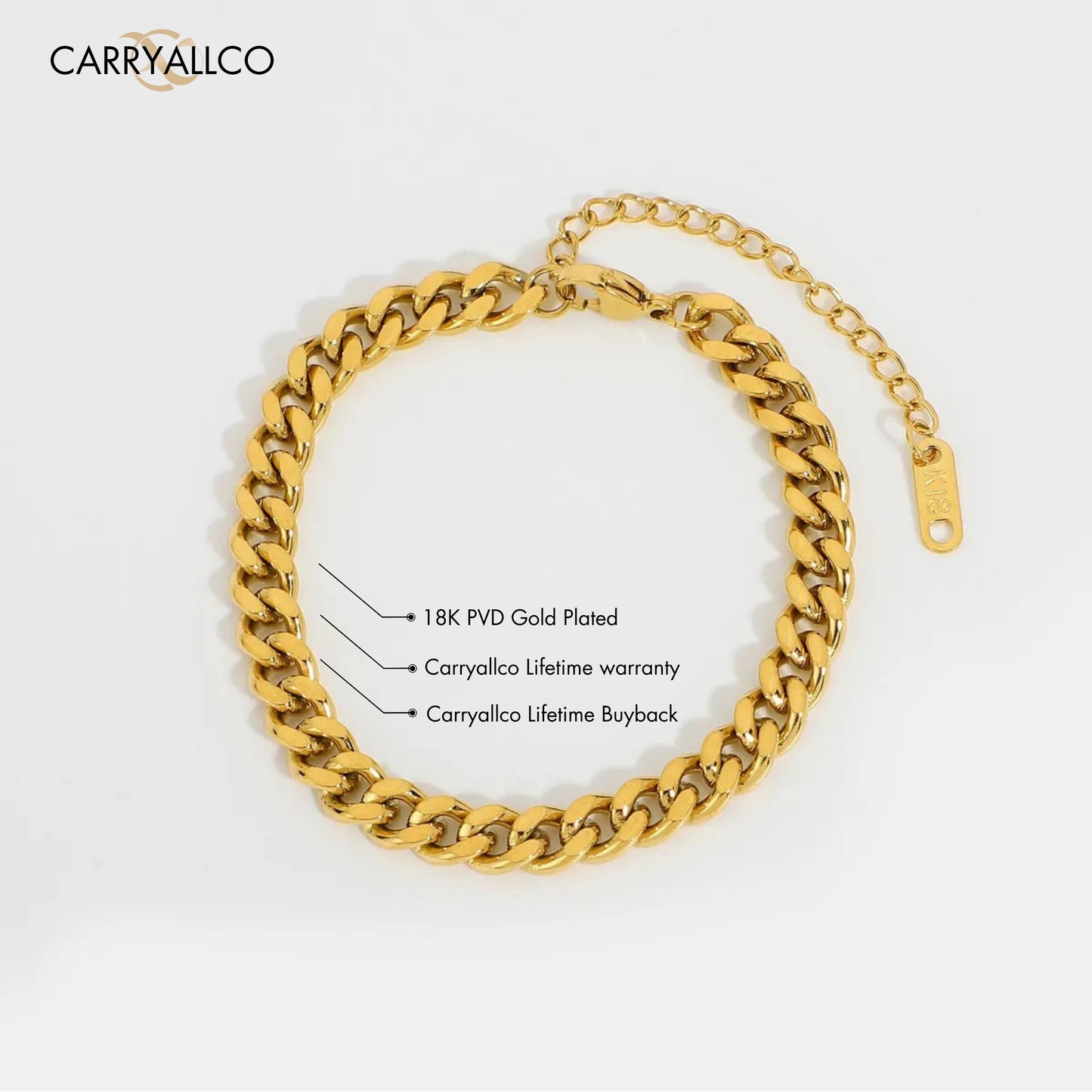 Carryallco Cuban Chain Bracelet