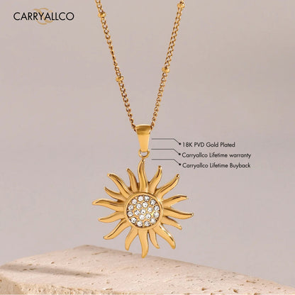 Carryallco Sparkling Sunstone Pendant with Chain