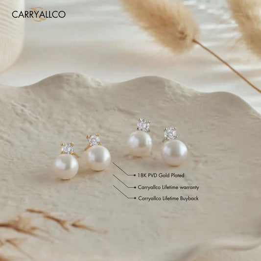 Carryallco Timeless Elegance Pearl Earrings