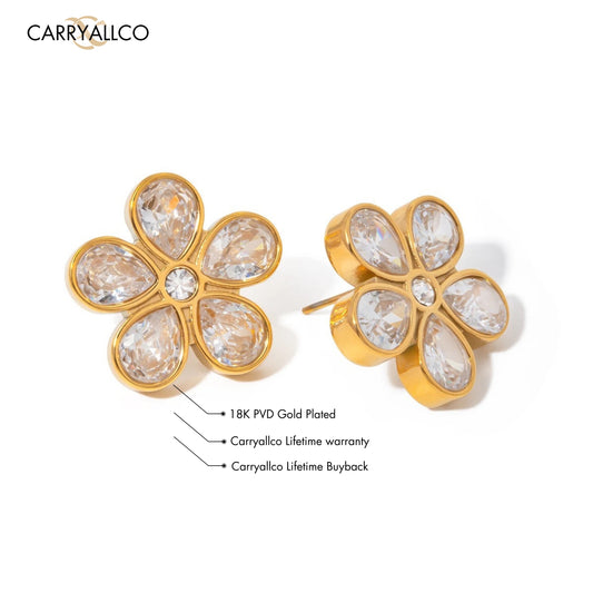 Carryallco Timeless Crystal Flower Stud Earrings