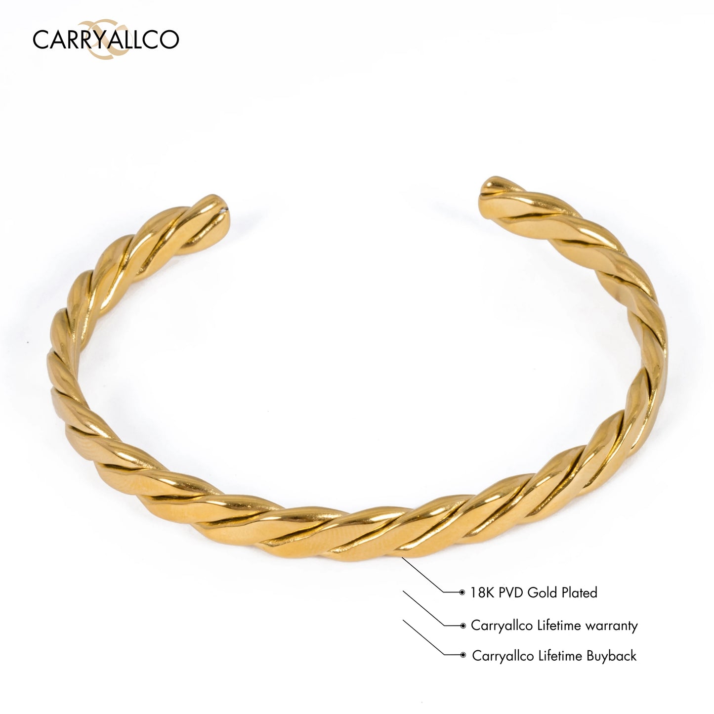 Carryallco Twisted Wide Cuban Bracelet