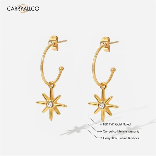 Carryallco Zirconia Hoop Star Earring