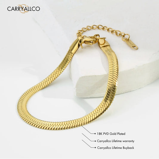 Carryallco Flat Snake Chain Bracelet