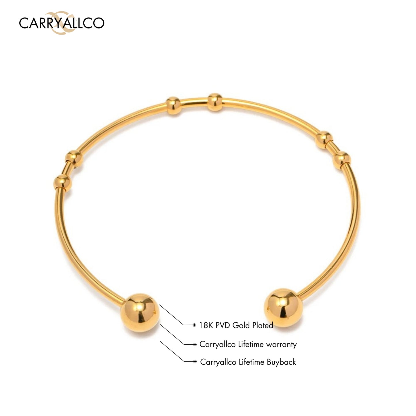 Carryallco Round Bead Ball Cuff Bracelet