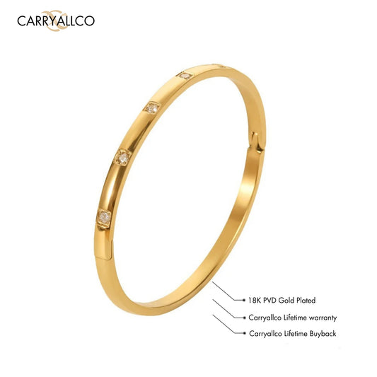 Carryallco Round Brilliant Cut Cuff Bracelet