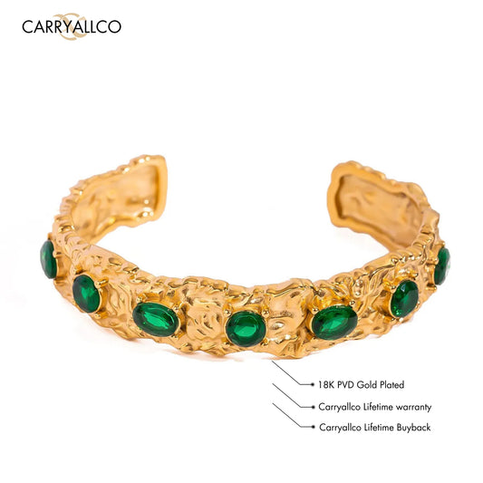 Carryallco Verdant Glow Hammered Bracelet