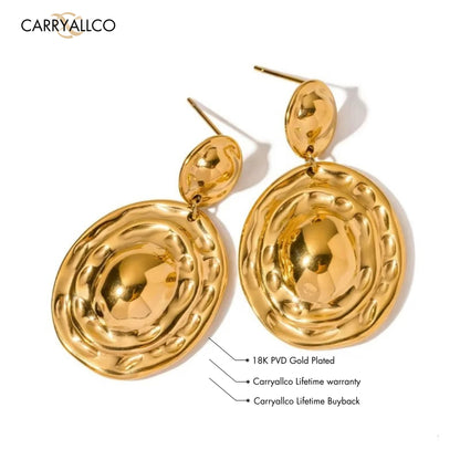 Carryallco Artisan Hammered Drop Earrings