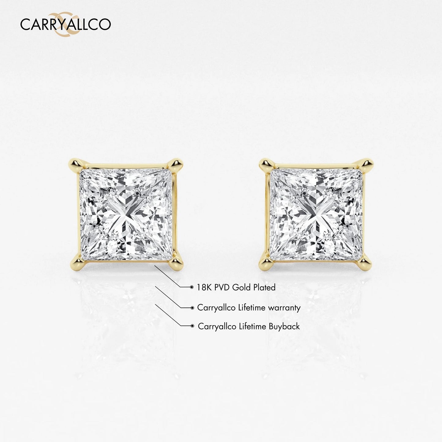 Carryallco Gold Plated Solitaire Stud