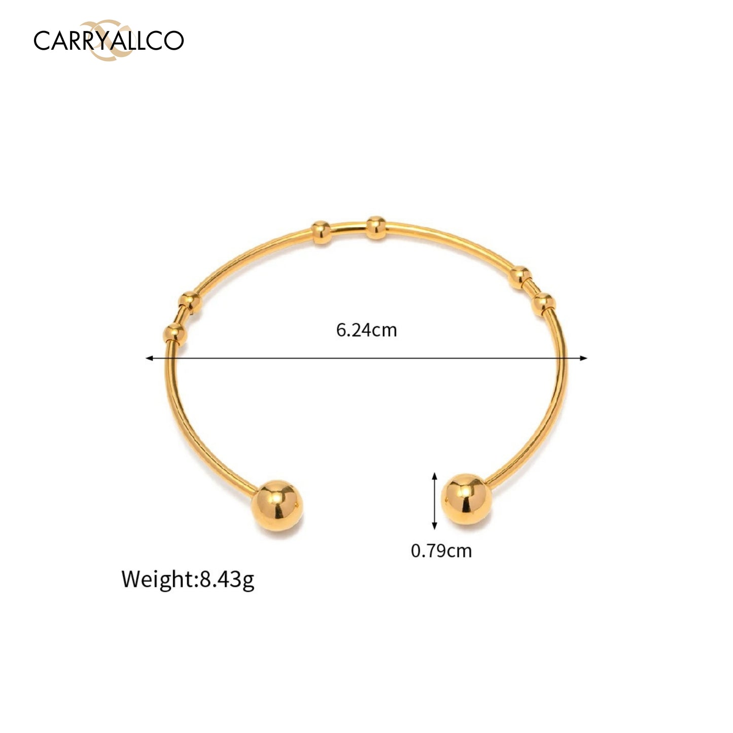 Carryallco Round Bead Ball Cuff Bracelet