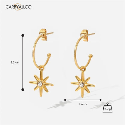 Carryallco Zirconia Hoop Star Earring