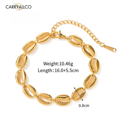 Carryallco Beach Shell Linked Chain Bracelet