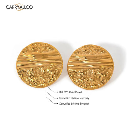 Carryallco Modernist Hammered Stud Earrings