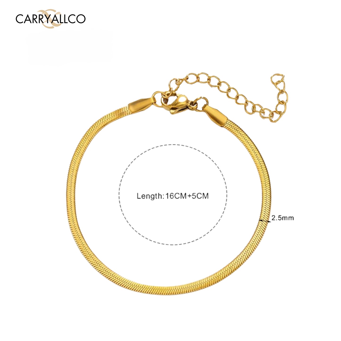 Carryallco Flat Snake Chain Bracelet