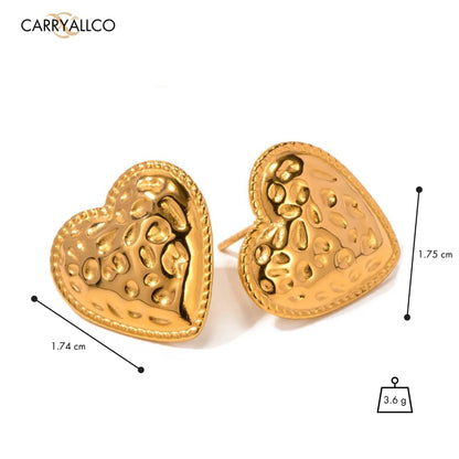 Carryallco Textured Heart Luxe Earrings