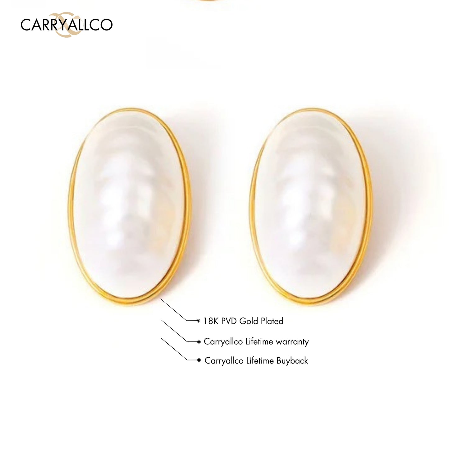 Carryallco Oval Pearl Earring