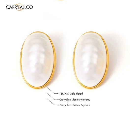 Carryallco Oval Pearl Earring