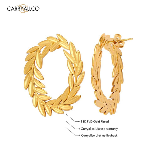 Carryallco Wheat Leaf Statement Earring