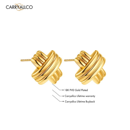 Carryallco 18K Gold Plated Cross X Earrings