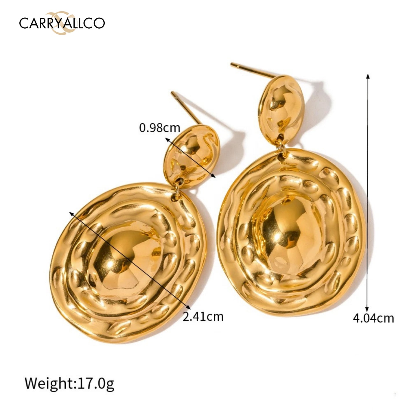 Carryallco Artisan Hammered Drop Earrings