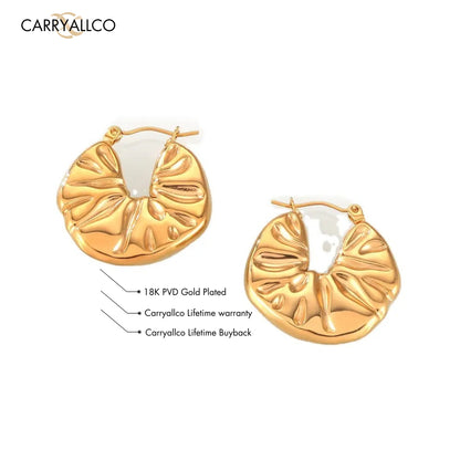 Carryallco Ethereal Hammered Leaf Hoops