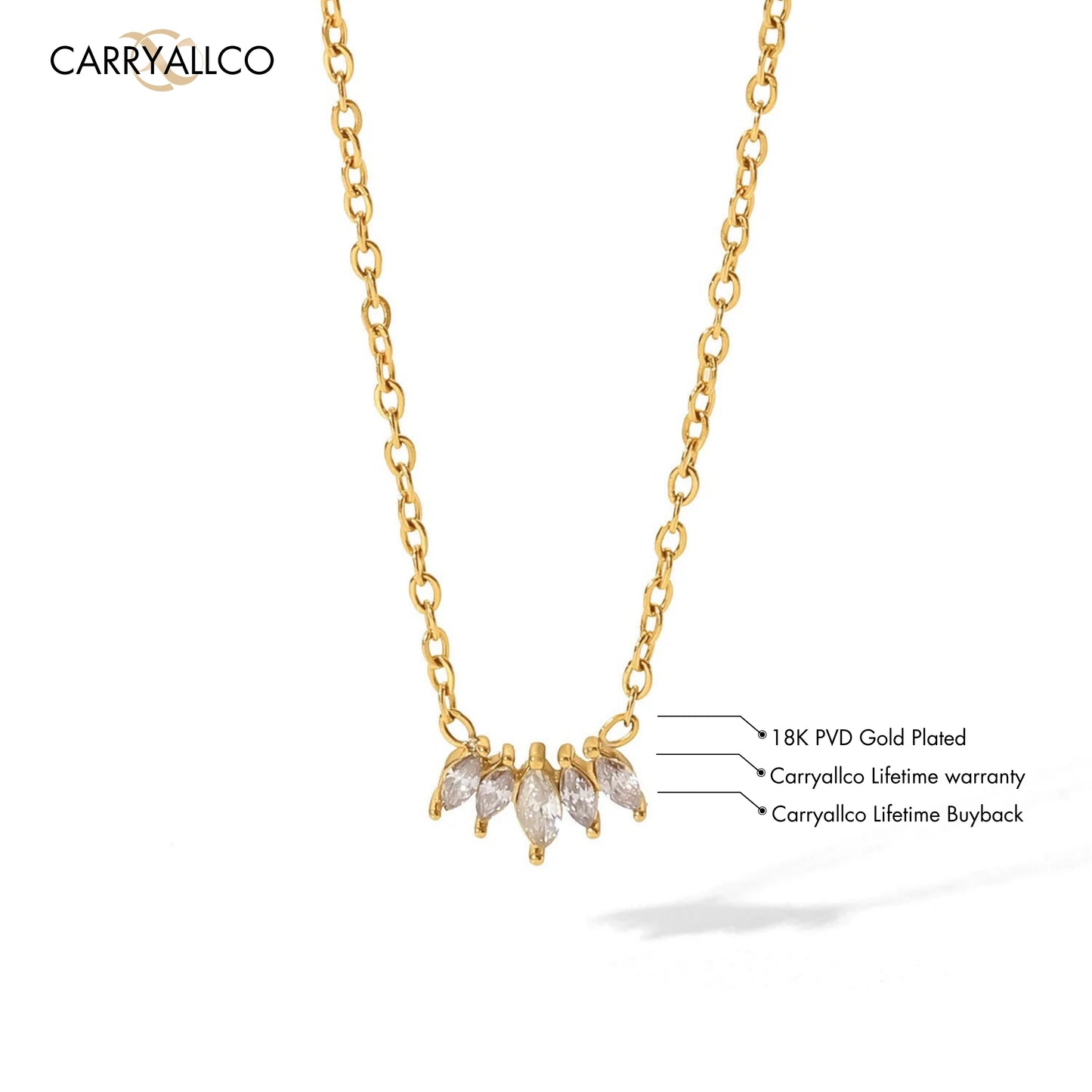 Carryallco Queen’s Crown Zircon Necklace