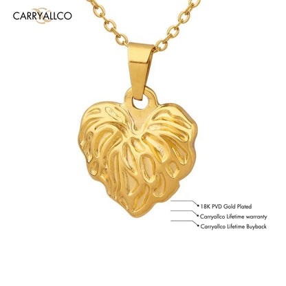 Carryallco Irregular Stripe Heart Pendant Necklace