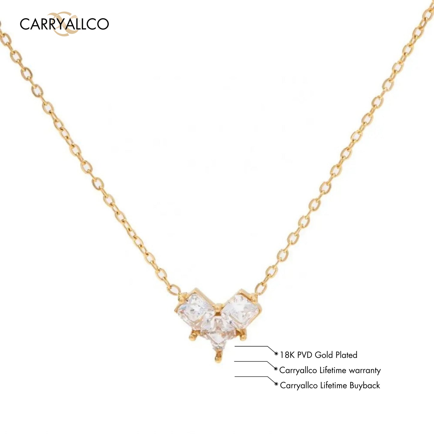 Everyday Radiance Heart Necklace – 18K Gold Plated