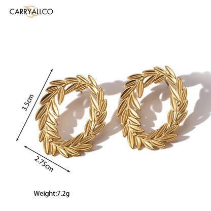 Carryallco Wheat Leaf Statement Earring