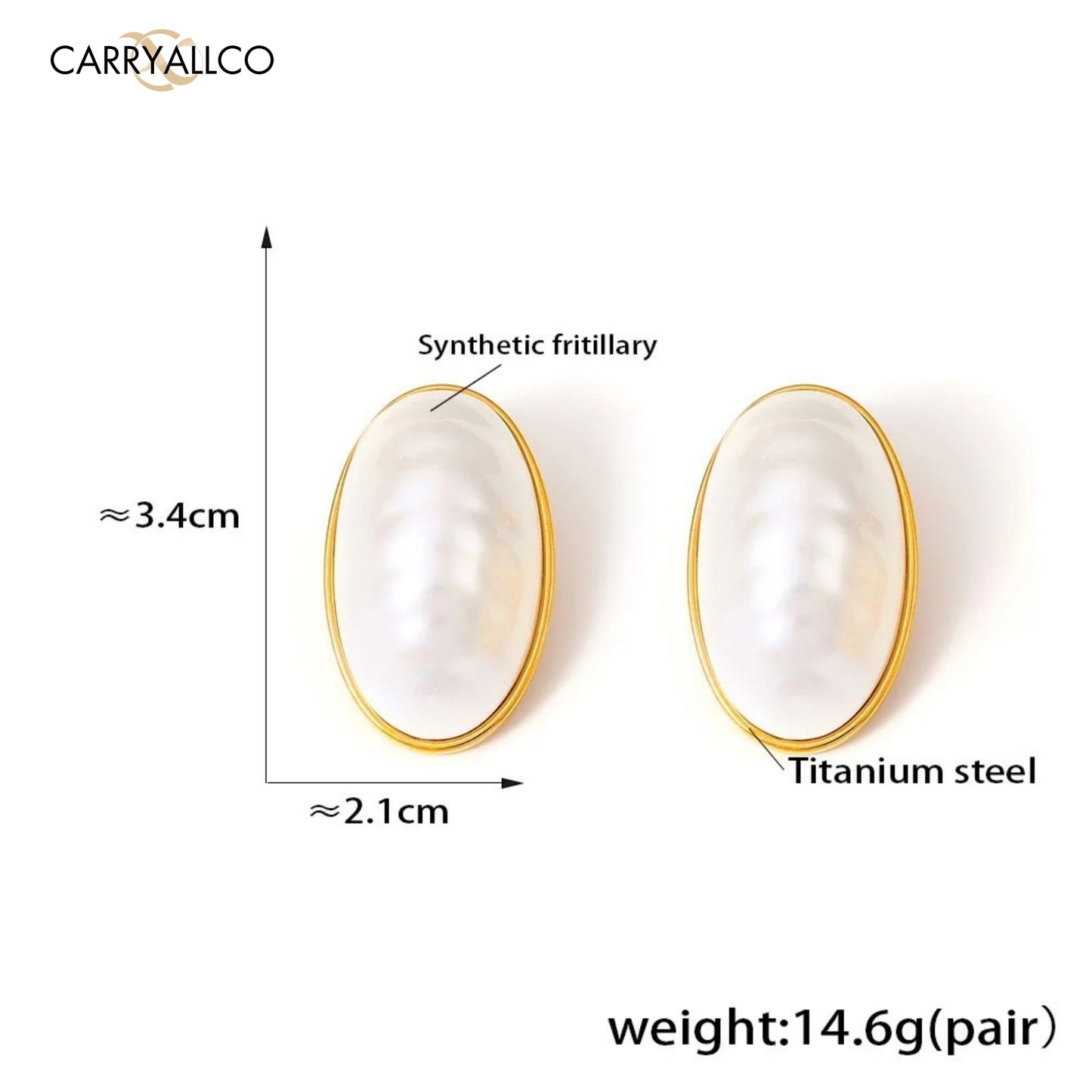 Carryallco Oval Pearl Earring