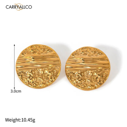 Carryallco Modernist Hammered Stud Earrings