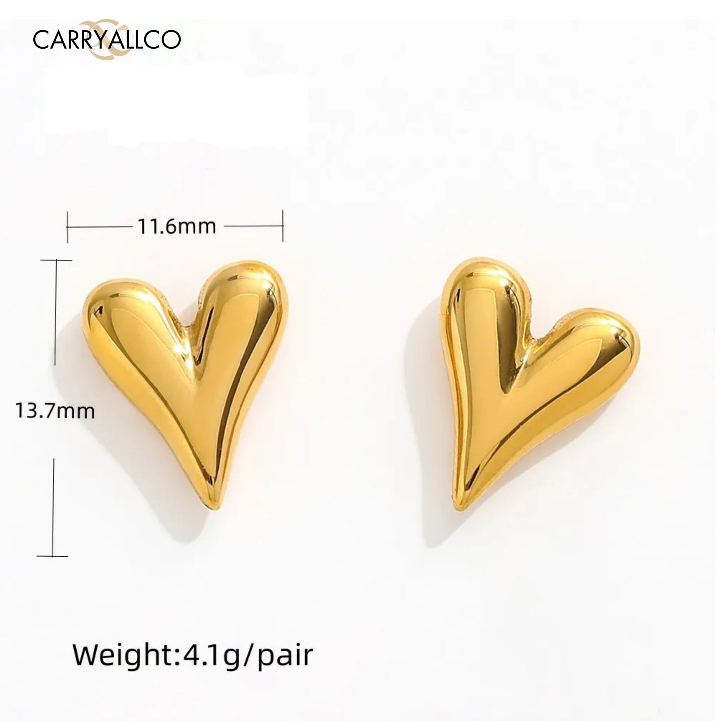 Carryallco Opulent Heart Gold Studs