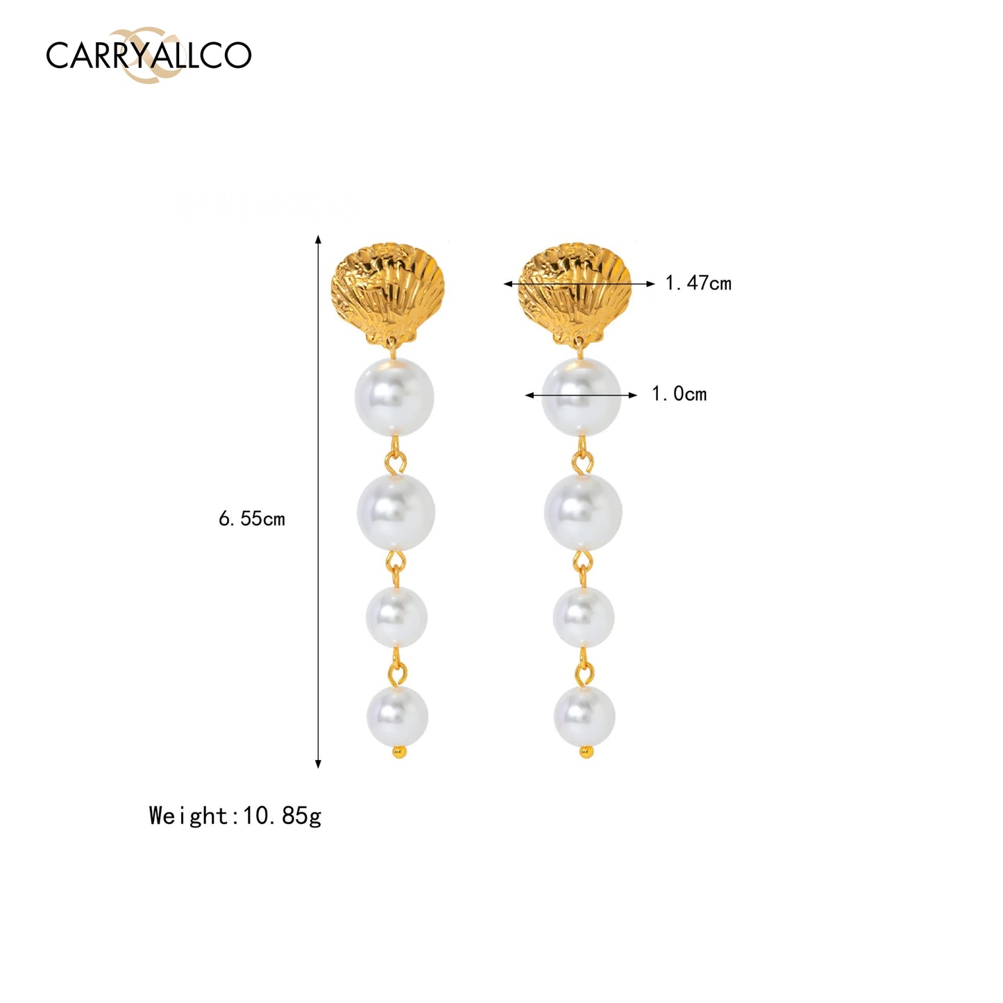 Carryallco Ethereal Shell Pearl Earrings