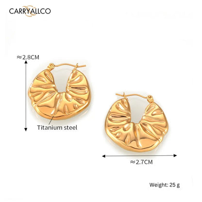 Carryallco Ethereal Hammered Leaf Hoops