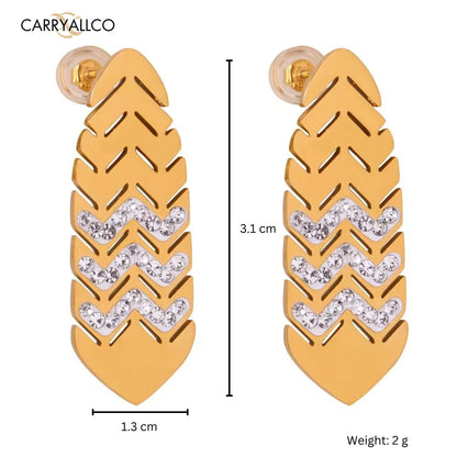 Carryallco Zircon Leaf Drop Earring