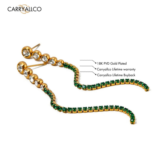 Carryallco Emerald Elegance Tassel Earrings