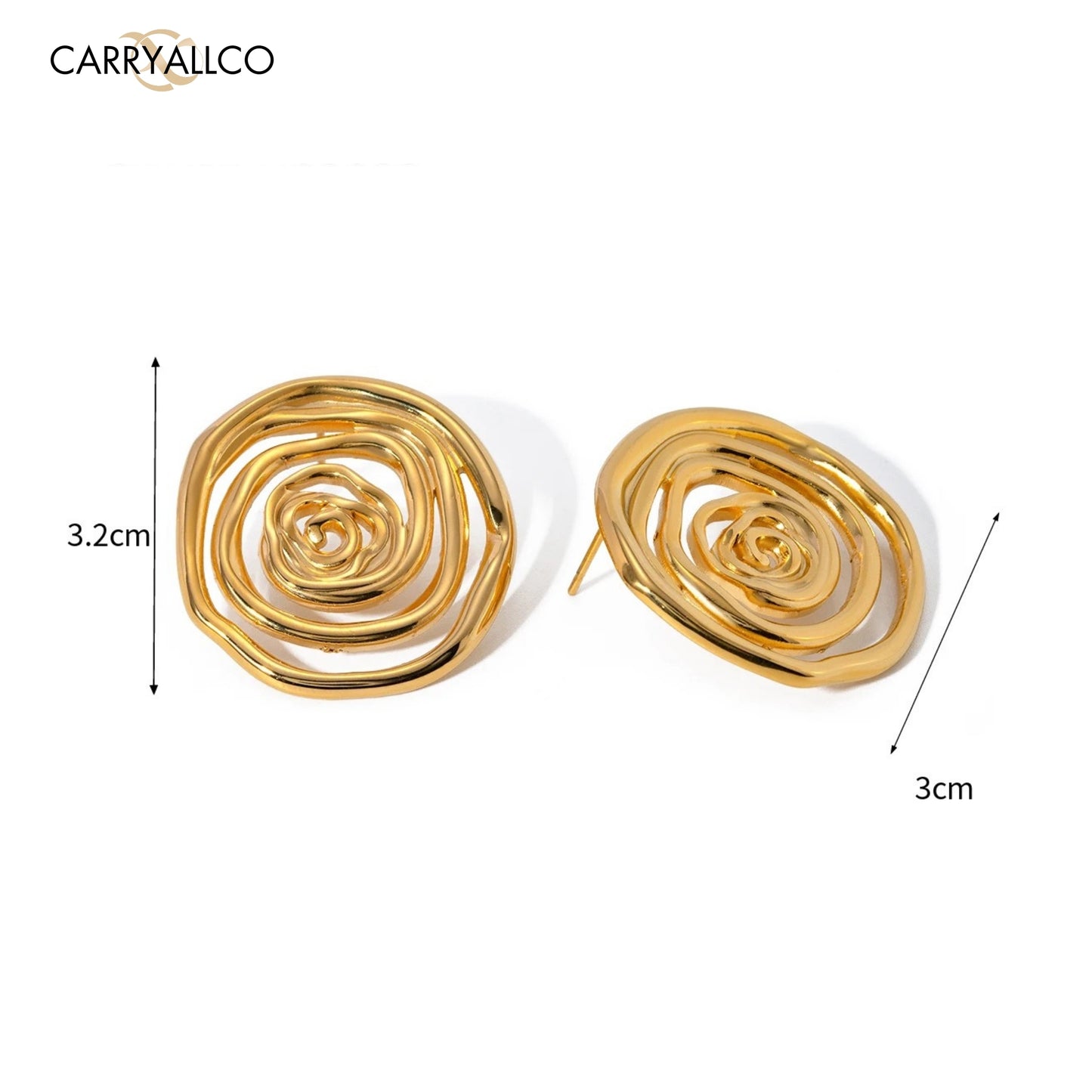 Carryallco Sculpted Spiral Hammer Earrings