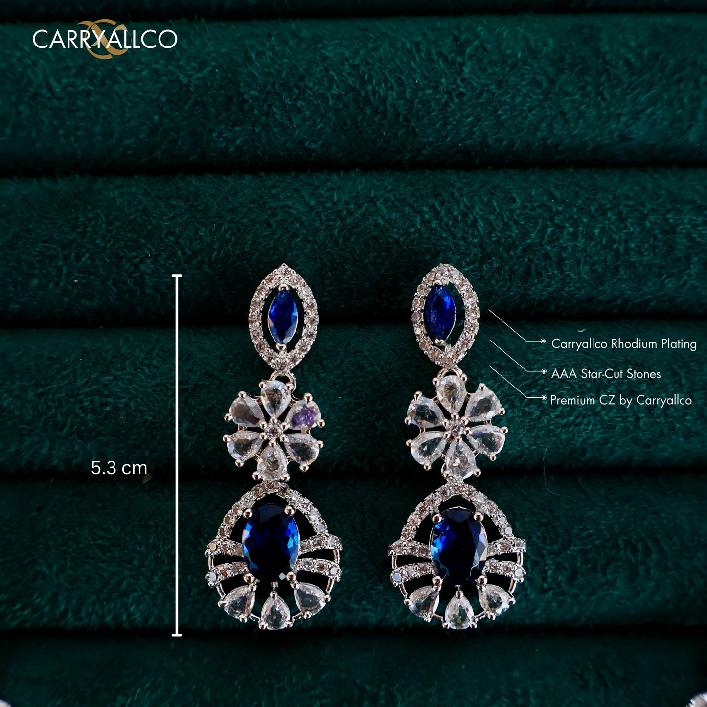 Carryallco Blue Radiance Diamond Necklace Set