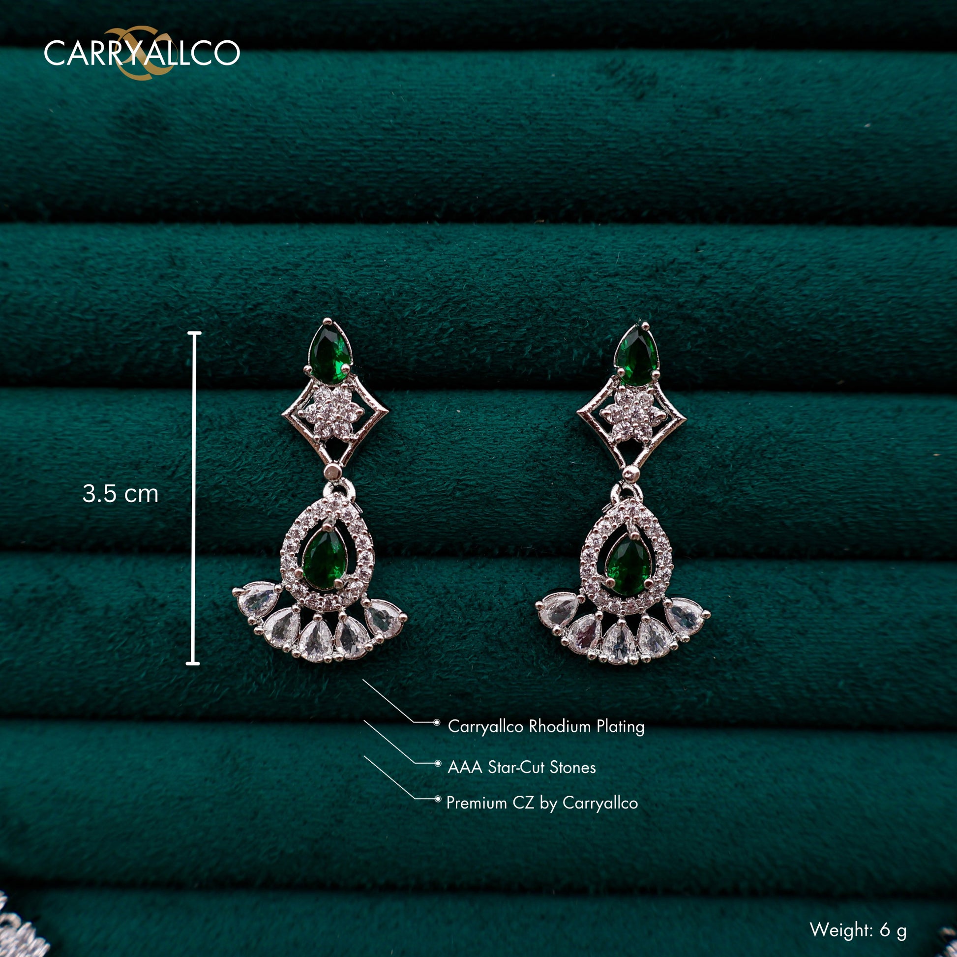 Carryallco Emerald Radiance Diamond Necklace Set