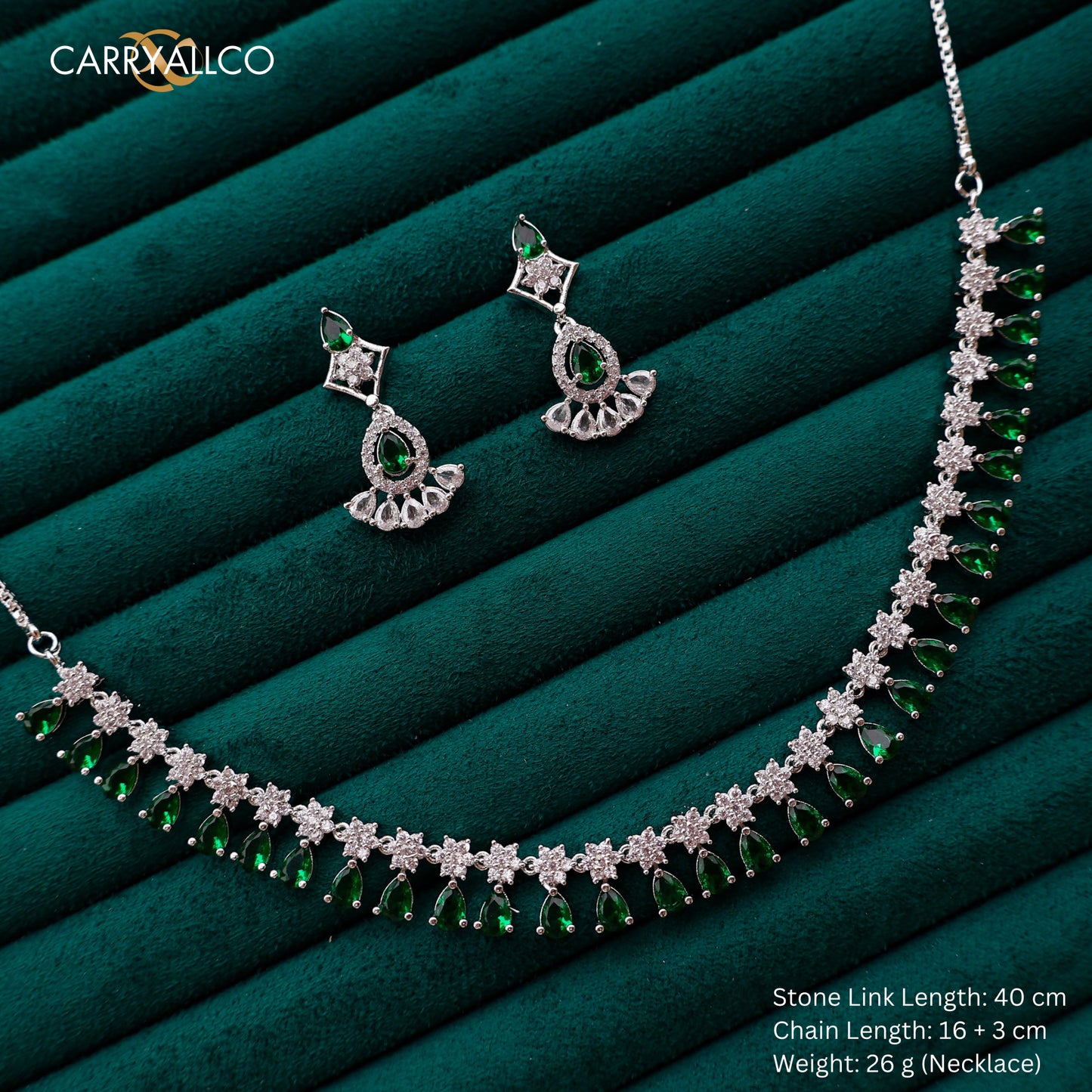 Carryallco Emerald Radiance Diamond Necklace Set 3