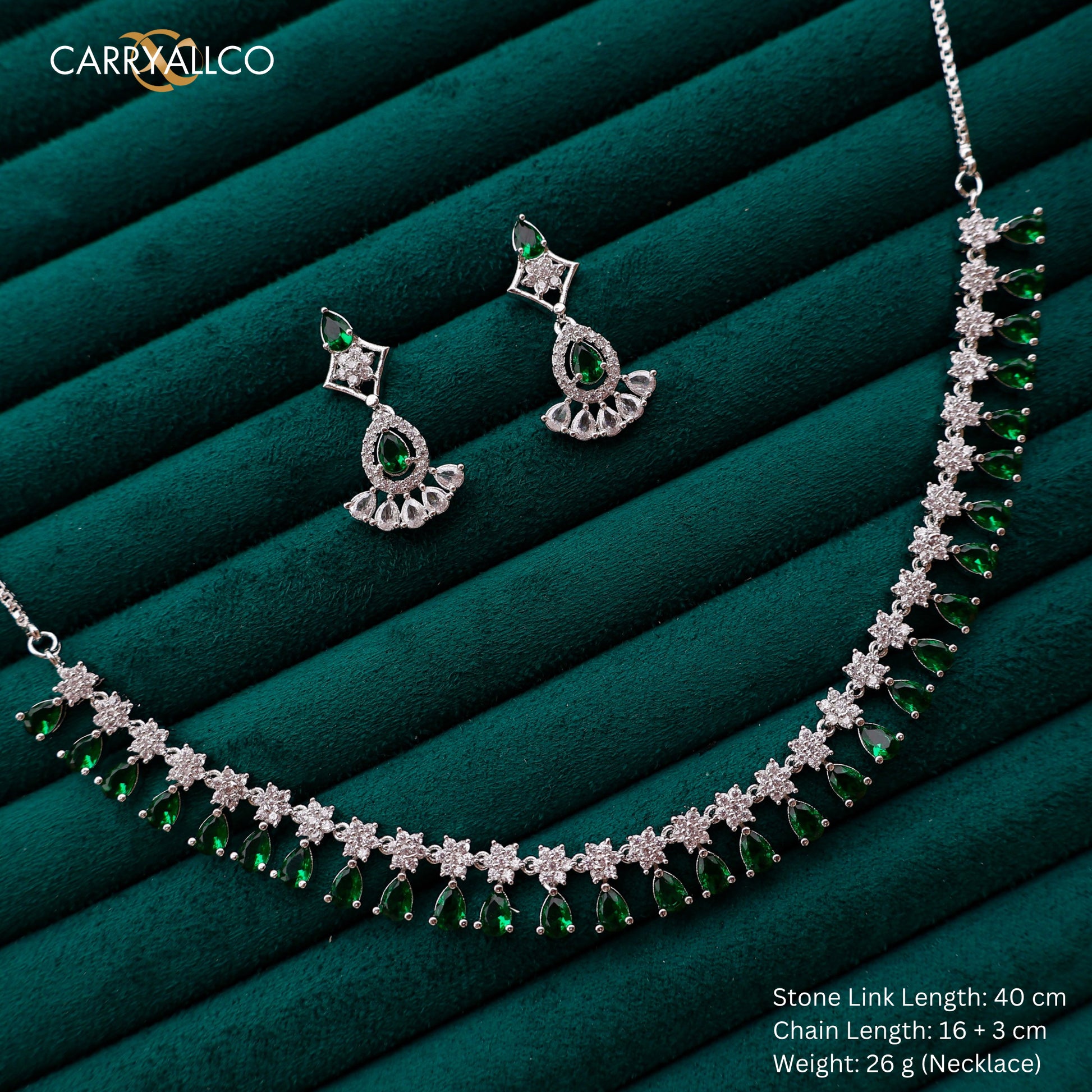 Carryallco Emerald Radiance Diamond Necklace Set 3