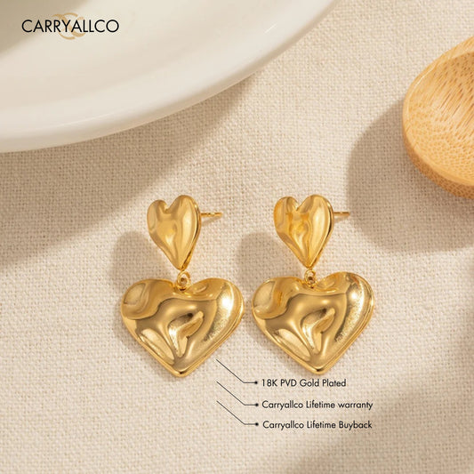 Carryallco Hammered Double Heart Earring