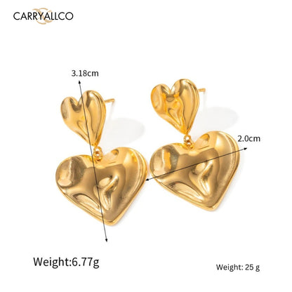 Carryallco Hammered Double Heart Earring